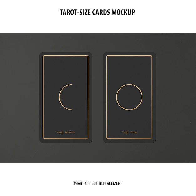 Free PSD | Tarot card with foil stamping mockup