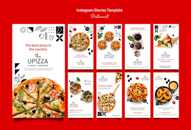 Free PSD | Tasty pizza restaurant instagram stories template