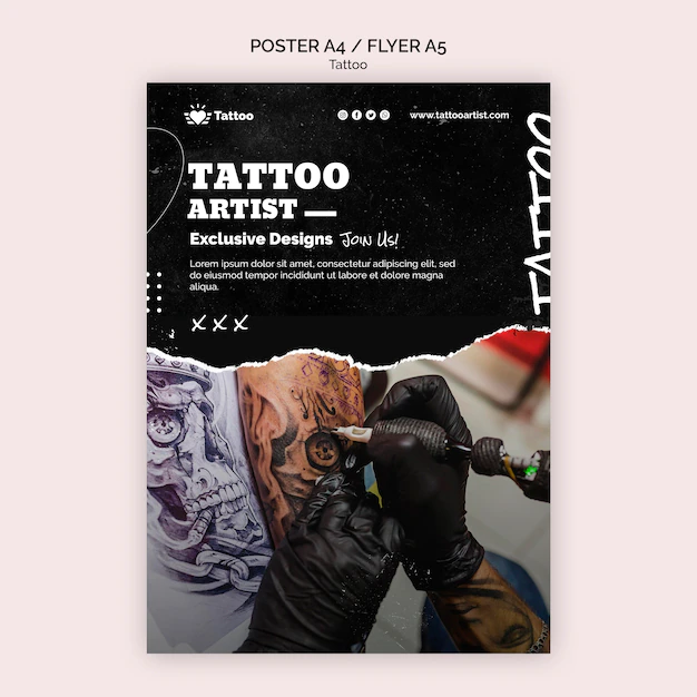 Free PSD | Tattoo artist poster template