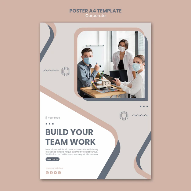 Free PSD | Team work flyer template