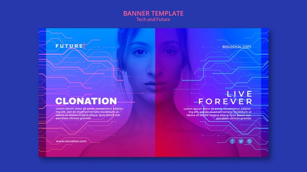 Free PSD | Tech and future concept banner template