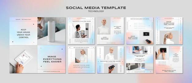 Free PSD | Technology instagram post design template