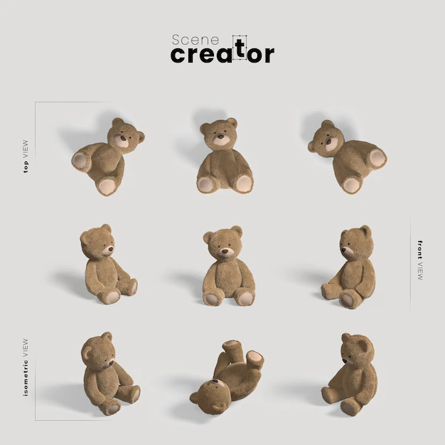 Free PSD | Teddy bear scene creator
