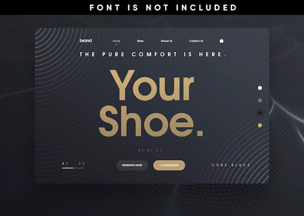 Free PSD | Template landing page website shoes