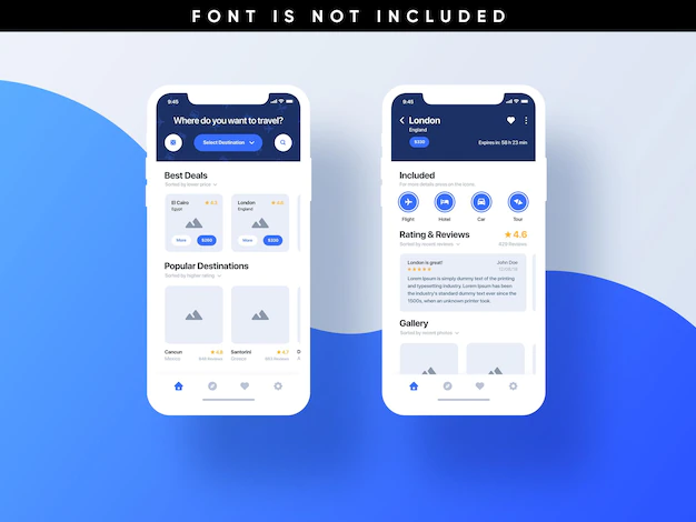 Free PSD | Template travel mobile app