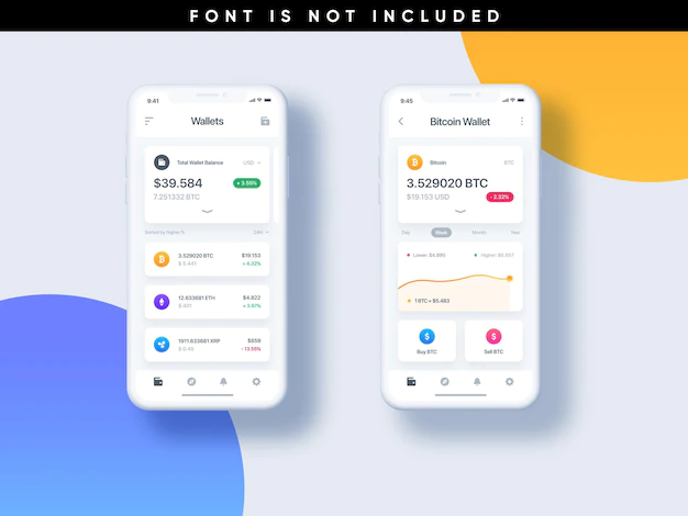 Free PSD | Template wallet cryptocurrency mobile app