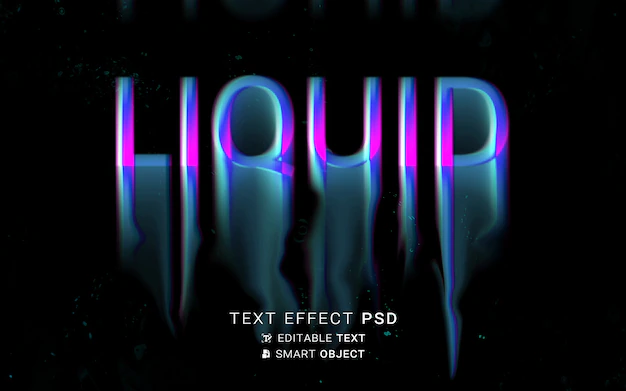 Free PSD | Text effect liquid typography design