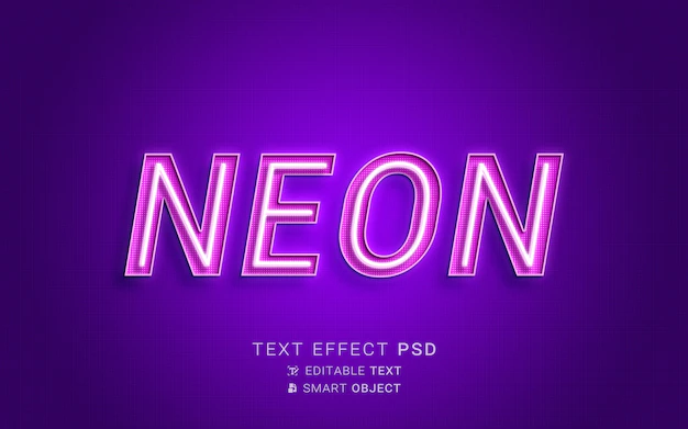 Free PSD | Text effect neon