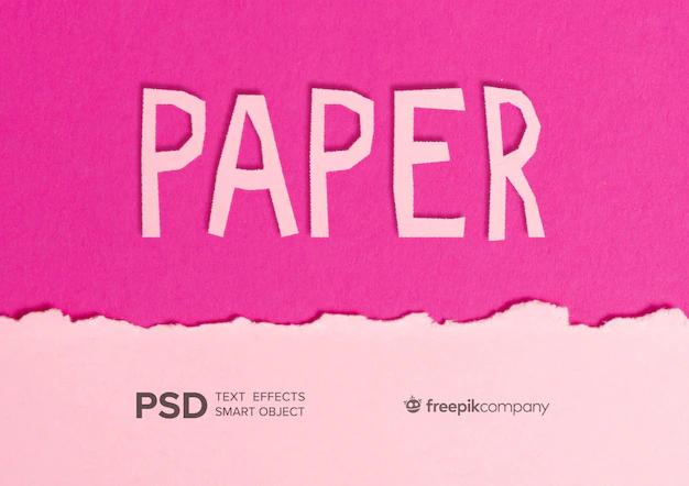 Free PSD | Text effect pink paper