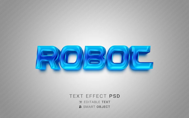 Free PSD | Text effect robot design