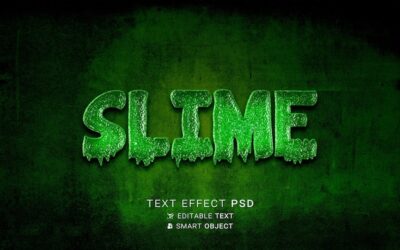 Free PSD | Text effect slime design