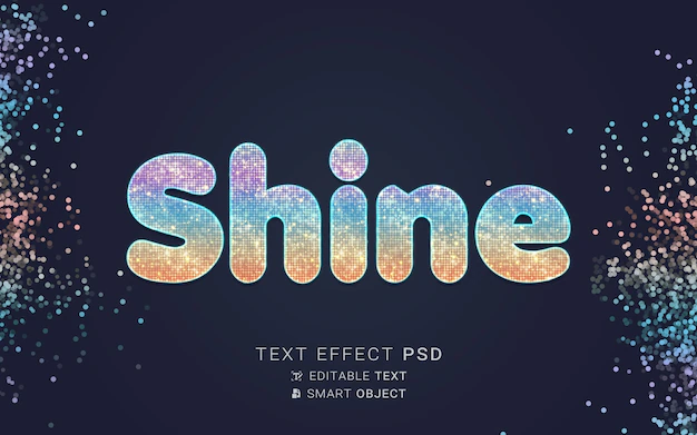 Free PSD | Text effect with particles design