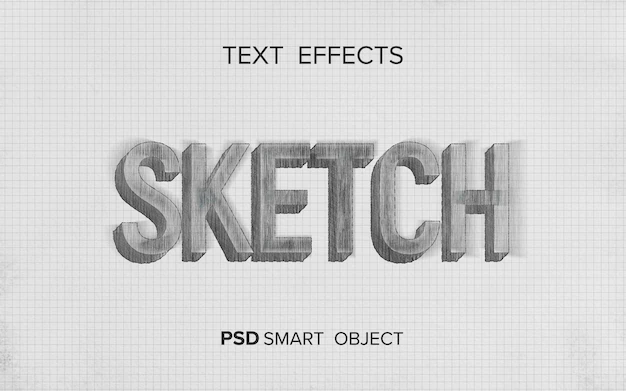 Free PSD | Text effect writing sketch style