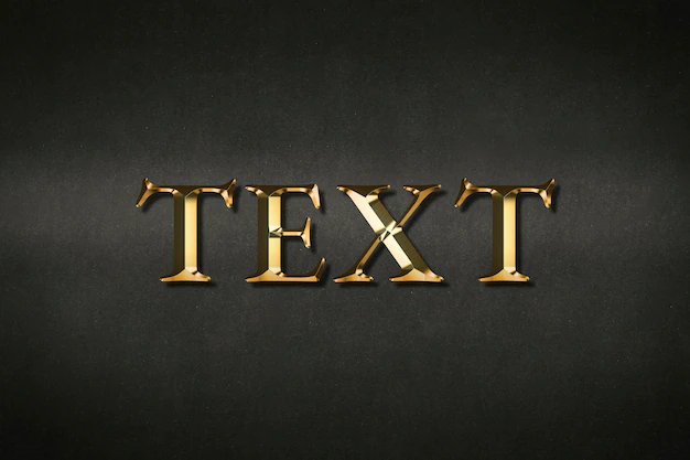 Free PSD | Text typography in gold effect on a black background