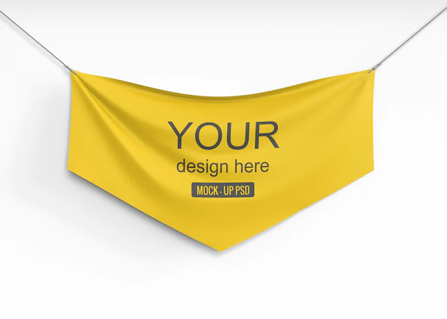 Free PSD | Textile banner mockup