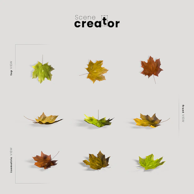 Free PSD | Thanksgiving arrangement with autumn leaves