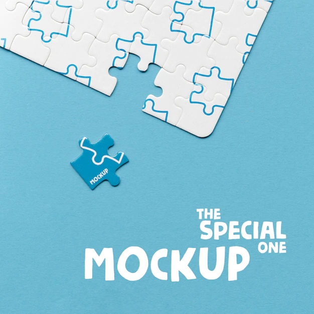 Free PSD | The special one piece of puzzle concept mock-up