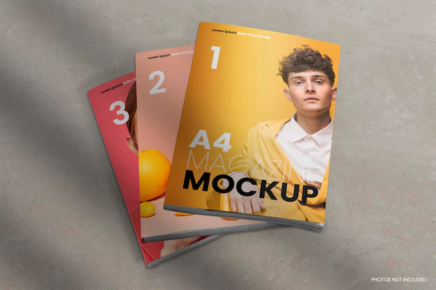 Free PSD | Three magazines mockup