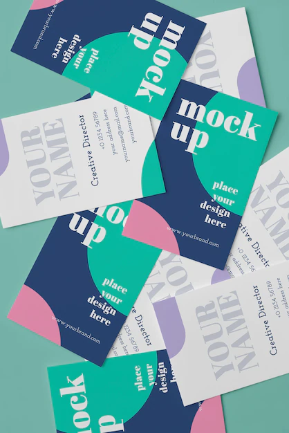 Free PSD | Top view abstract business cards