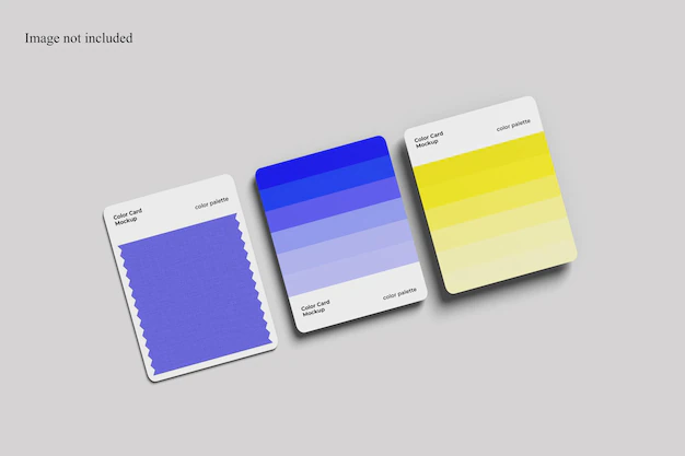 Free PSD | Top view color palette card mockup for showcasing your color references