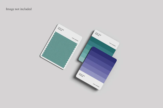 Free PSD | Top view isometric color palette card mockup