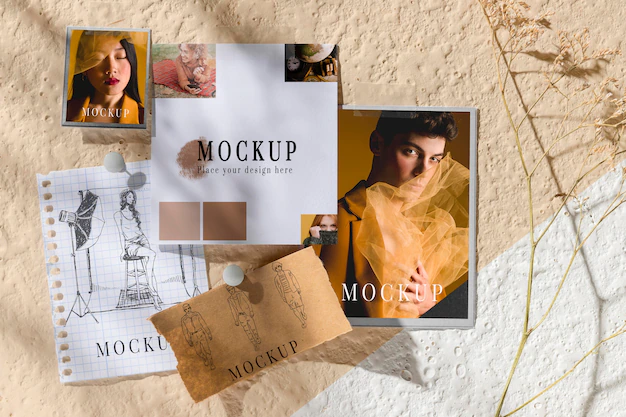 Free PSD | Top view of beautiful autumn moodboard mock-up