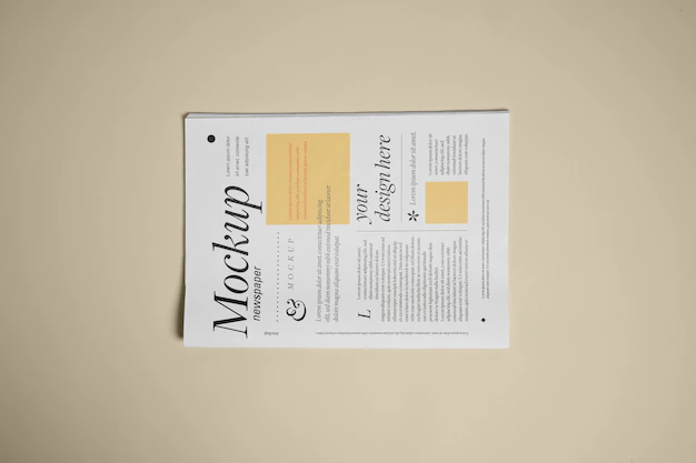 Free PSD | Top view of newspaper mock-up