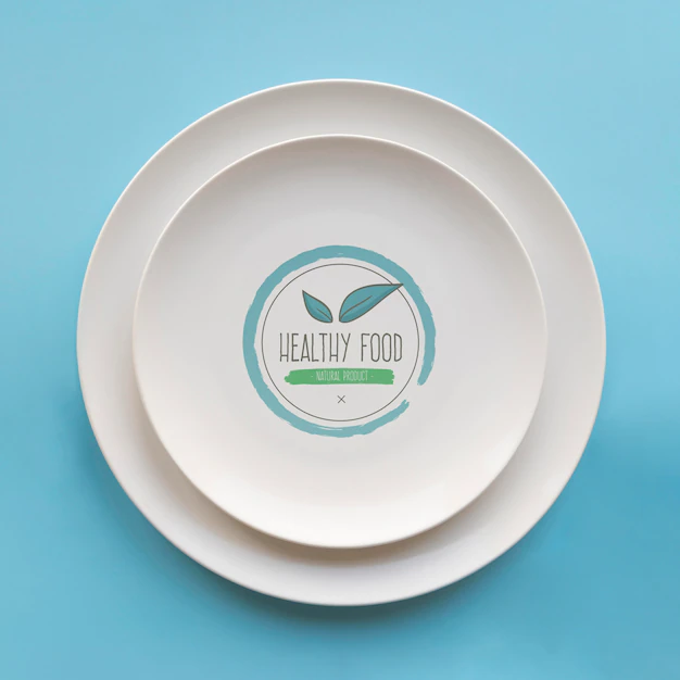 Free PSD | Top view of simple plates