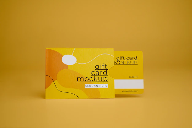 Free PSD | Top view on gift cards mockup