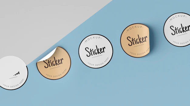 Free PSD | Top view sticker collection mock up
