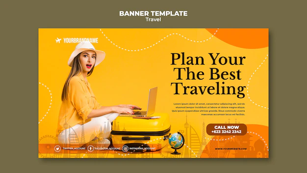 Free PSD | Travel agency ad banner template