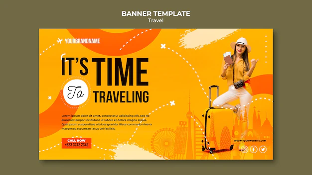 Free PSD | Travel agency banner template