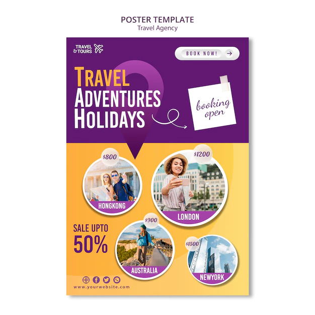 Free PSD | Travel agency flyer template