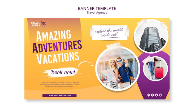 Free PSD | Travel agency template banner