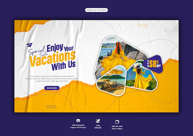 Free PSD | Travel and tourism web banner template