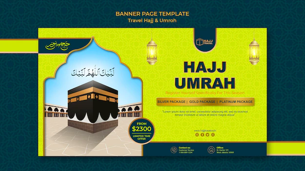 Free PSD | Travel hajj and umrah banner template
