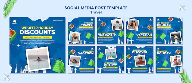Free PSD | Travel planning social media post template