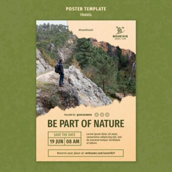 Free PSD | Traveling print template with photo
