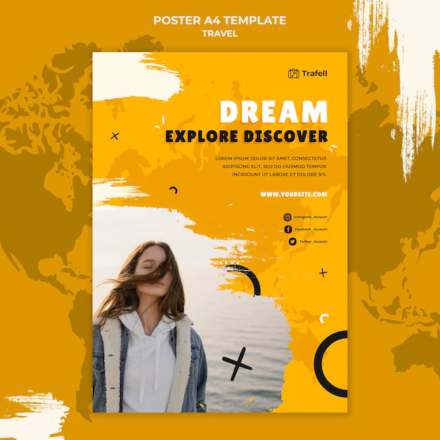 Free PSD | Traveling vertical print template