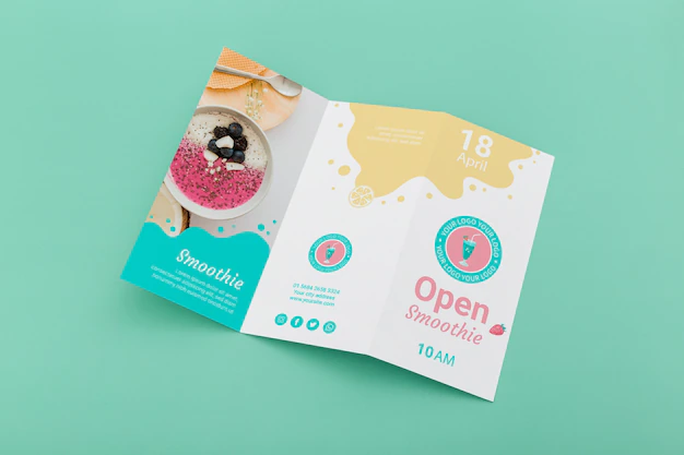 Free PSD | Trifold brochure concept mock-up
