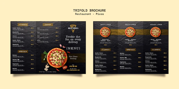 Free PSD | Trifold brochure for pizza restaurant