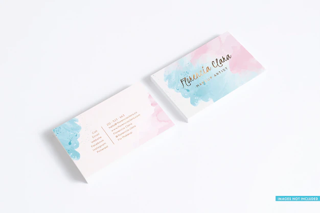 Free PSD | Two business card stacks