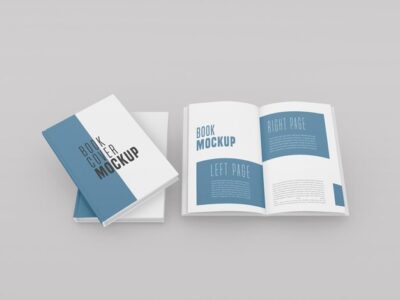 Free PSD | Two hard cover with open book  mockup