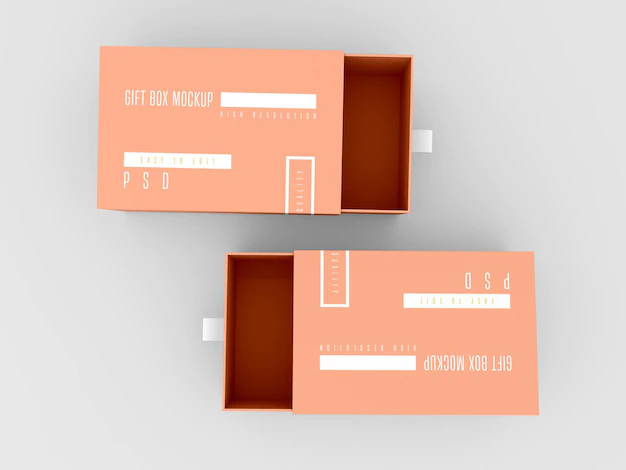 Free PSD | Two open delivery box mockup