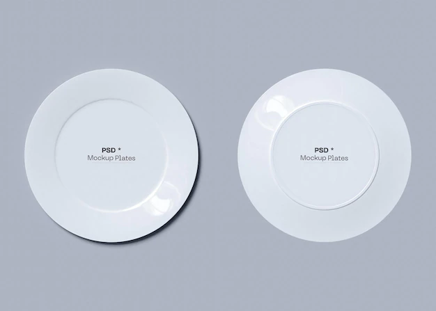 Free PSD | Two plates mockup