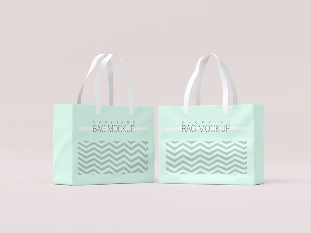 Free PSD | Two shopping bag mockup