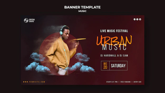 Free PSD | Urban music horizontal banner