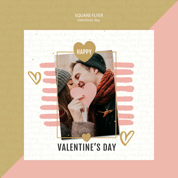 Free PSD | Valentine's day concept square flyer