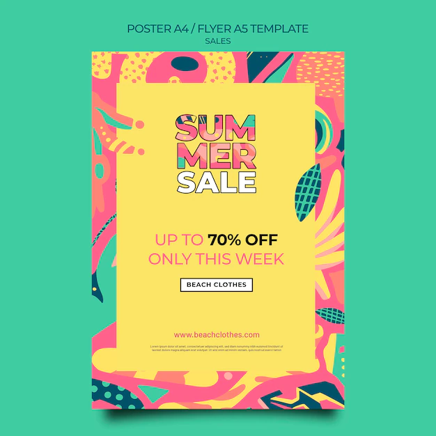 Free PSD | Vertical poster for summer sale