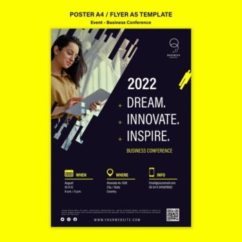 Free PSD | Vertical poster template for professional business event